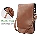 Bosam Matte Faux Leather Cell-phone-Bag-Pouch-Woman Crossbody Purse case with Touch Screen Window and Shoulder Strap (Brown)