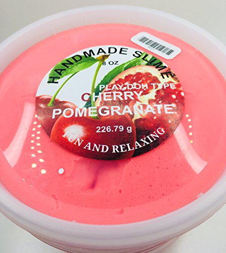 Handmade Slime cherry pomegranate scented play doh type 8 Oz container **others sizes available