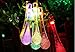 AOSILEY Waterproof Solar String Lights Outdoor 20ft 30 LED Water Drop Christmas Lights for Garden Path, Party, Christmas Celebration, or Family get-Together(Colorful)
