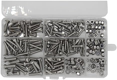 304 Stainless Steel Home use,Bolts Hex Lock Nuts and Washer or Flat mat Assortment Kit,Phillips Flat/Pan,Machine/Tapping Screws