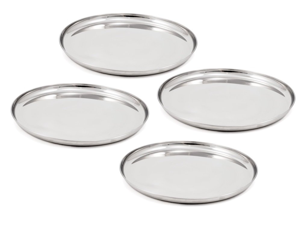 Buy India Bazaar Beaded Deluxe Stainless Steel Indian Thali/Plate