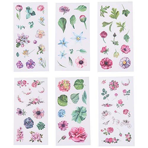 Tongnian Planner Stickers Set (48 Sheets) Flowers Butterfly Stickers Decorative Adhesive Sticker Collection for Scrapbooking, Diary, Album, Bullet Journals, Laptops, Cup, DIY Arts and Craft - Thumbnail 6