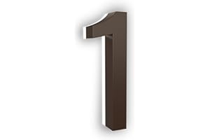 LN LUMANUMBERS 5 Inch House Numbers, ABS-Polymer, Premium Quality, Backlit LED 5000K Illuminated Home Address Number, Lighted House Numbers, Modern Address Numbers (1, Bronze)