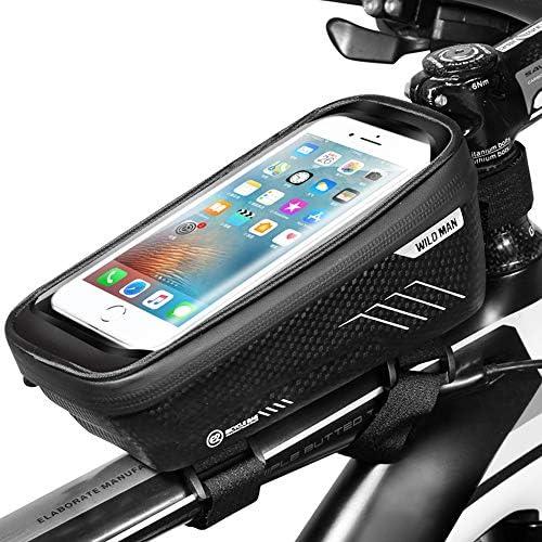 ENONEO Bike Frame Bag Waterproof Cycling Bicycle Frame Pannier with High Sensitive Touchsreen Cycle Top Tube Bags for iPhone 8 Plus/X/XS Max/XR/Samsung S8 Plus/S9 Plus Phone up to 6.6 Inch