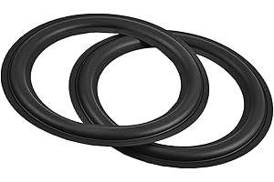2pcs 8inch Speaker Foam Surround Repair Kit, Perforated Rubber Edge Rings Replacement Parts for Speaker Repair or DIY, Black