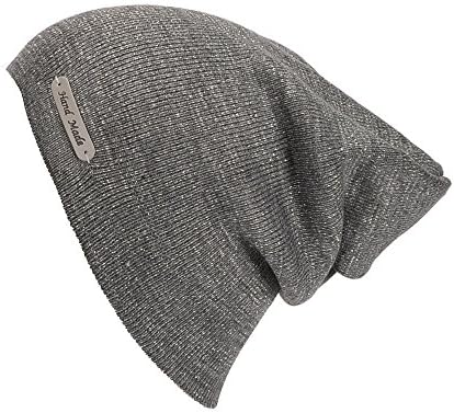 Trendy Warm Knit Beanie Chunky Stretchy Soft Caps for Men &amp; Women (Deep Grey)