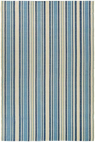 Couristan Solid/Striped Runner Area Rug 2'3"x8' Lagoon Bar Harbor Collection
