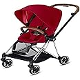 Cybex Mios 2 Complete Stroller, One-Hand Compact Fold, Reversible Seat, Smooth Ride All-Wheel Suspension, Extra Storage, Adjustable Leg Rest, True Red Seat with Chrome/Brown Frame