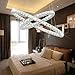 Chandeliers Neutral Light Crystal Chandelier Led Ceiling Light with Two Oval Rings(40+60cm) for Dining Room, Living Room, Bedroom Study Room