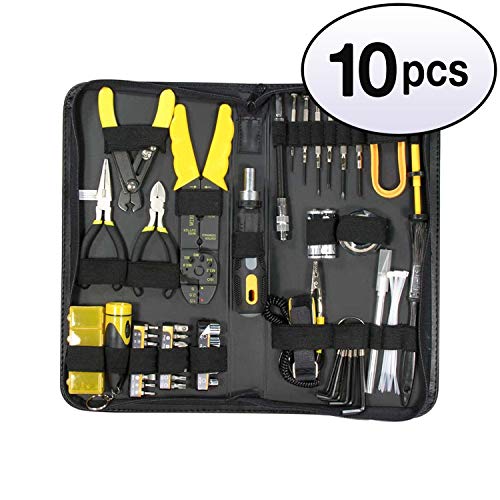 GOWOS (10 Pack) Computer Repair Tool Kit - 58 in 1 Precision Tech/Smartphones/Laptop/Tablet Repair Tool Set - Includes Ratchet, Shaft, Wire Stripper, Wrench, Crimper & Screwdriver Set
