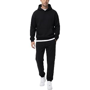 ENOSKY Men 2 Piece Sweatsuit, Soft Long Sleeve Tracksuit Casual Outfits | Soft Fabric,Loose Fit, Long Sleeve Pullover and Jog