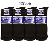 Diabetic Socks Men Unisex Size 10-13 Black 63-2040-12PAIRS