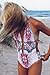 CUPSHE Women's Petal Printing Plunging Halter Padding Swimsuit Large