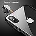 iPhone X Case, FLOVEME Hybrid 0.55mm Ultra Slim Tough Armor Shockproof Clear Transparent Tempered Glass Hard Back Cover with Soft TPU Flexible Bumper Edge Protection Support Wireless Charging, Black
