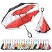 Sharpty Inverted Umbrella for Women - Windproof & Reverse - Easy to Open and Close - Upside Down & C-Shaped Handle - Rain & Wind Resistant - For Travel - Love Tree