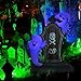 Halloween Inflatable Decorations, ZALALOVA 4.5Ft Halloween Inflatable Ghosts and Tombstones Blow Up Outdoor Halloween Decorations Internal Blue LED Light Halloween Holiday Decorations Home Yard Garden