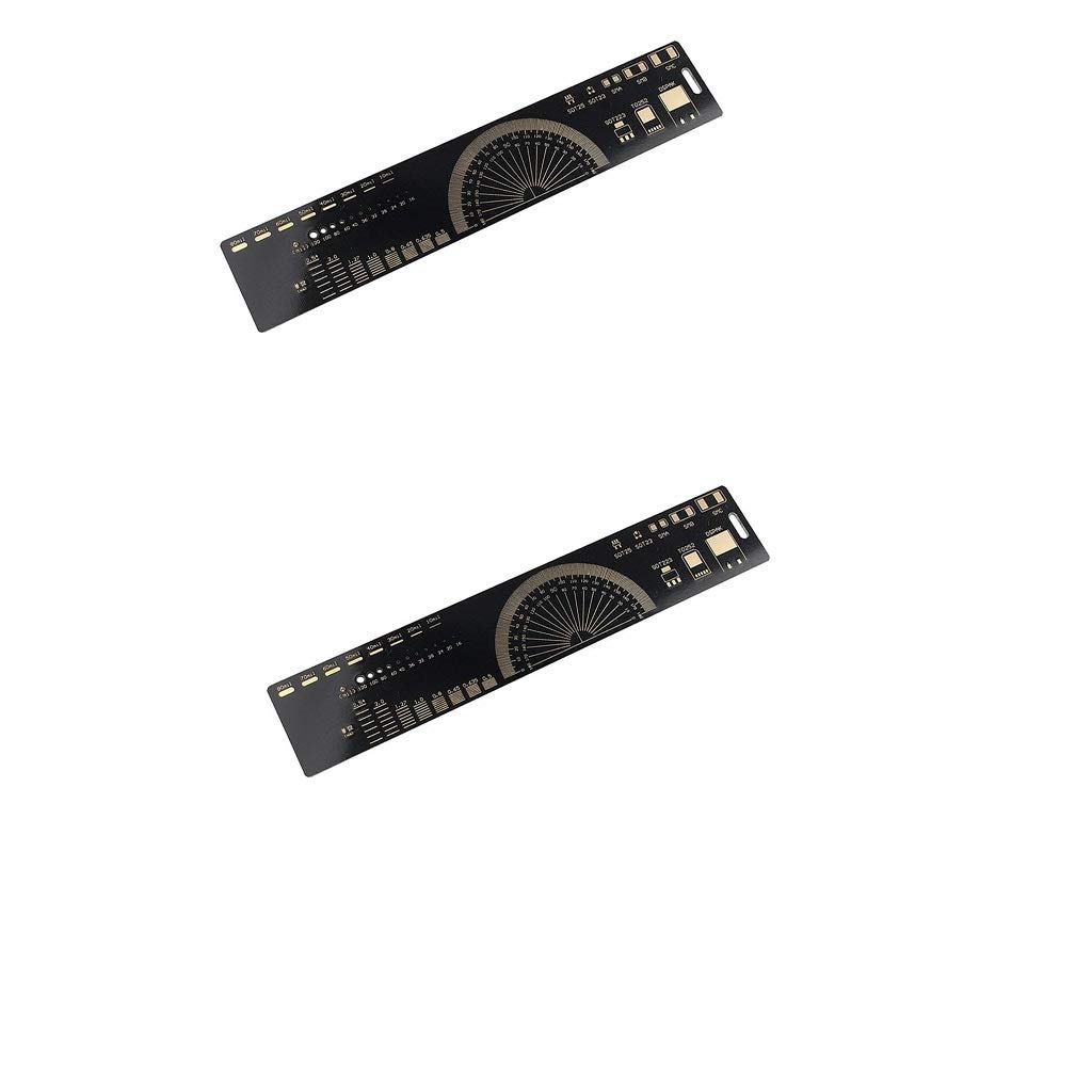 DollaTek 2PCS 20CM (7.8 inch) PCB Ruler PCB Engineering RulerPCB drawing ruler/protractor/PCB design/development dedicated Double Sided Measuring Tool