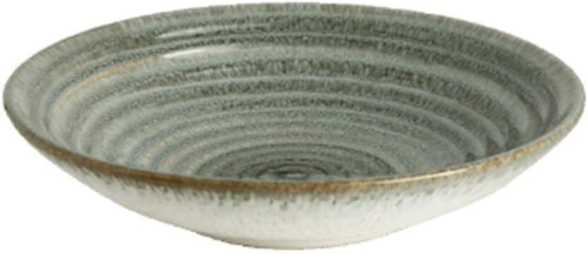 Home Big Wrist Bowl, Colored Glaze Shallow Mouth Soup Bowl Creativity Tableware Ceramic Bowl Household Salad Bowl Fruit Dish Simple Western Food Pasta Bowl 24.5 * 5cm Decorative Hotel Retro Soup Bowl