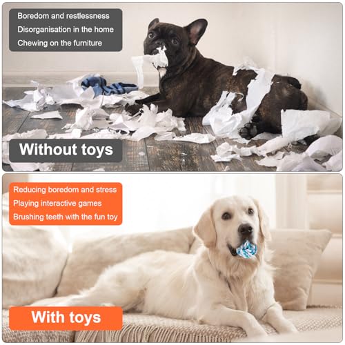 ZMDMAH Set of 8 Dog Toys Puppy Toys with Plush Rope Ball and Whistle Chew Toy and Interactive Games for Small Dog and Puppy