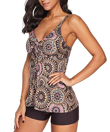Durio-Tankini-Damen-Bauchweg-Badebekleidung-Zweiteiliger-Badeanzug-mit-Hot-Pants