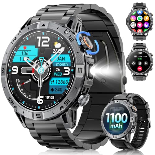 Military Smart Watches for Men with 1100 mAh