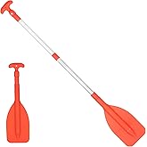 Five Oceans Emergency Telescoping Paddle, Boat Paddles, Floating Orange Paddle, Extends from 21" to 42", Compact Design for Easy Storage, Strong Anodized Aluminum Shaft