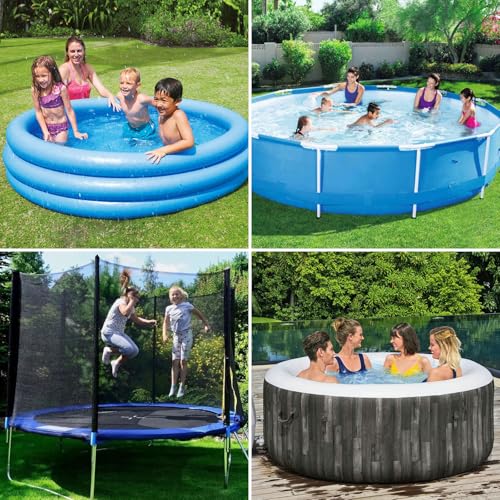 Aipwerer Round Pool Cover for Swimming Pools 244-305 cm | Swimming Pool Cover Diameter 310 cm | Tear Resistant | Protective Cover for Intex & Bestway Swimming Pools