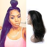 Fanshow Hair Pre Plucked 360 Lace Wig Straight Brazilian Virgin Hair 360 Lace Frontal Wig with Baby Hair 180 Density (16