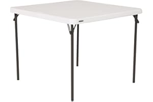LIFETIME 80783 37-Inch Commercial Grade Square Folding Card Table, White Granite