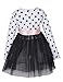 21KIDS Girl Casual Polka Dotted Multilayer Ruffled Long Sleeve Party Dress,Black,6