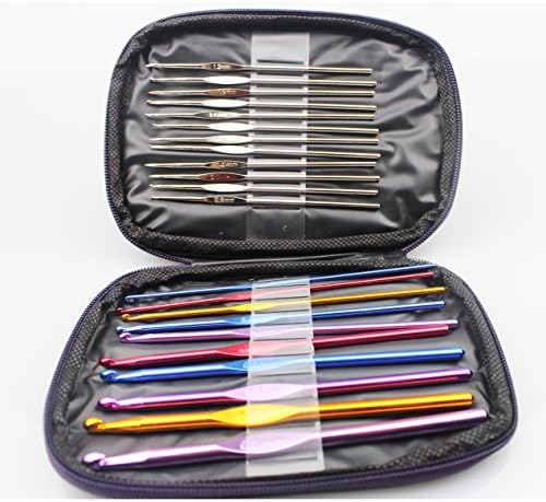 PeterLong 1 Set 22 Pcs Multicolour Aluminum Crochet Hook Knitting Kit Needles Set Weave Craft Yarn Stitches With bag