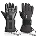 Ski Gloves Waterproof,devembr Warm Snowboard Gloves with Wrist Guard,Black/Gray
