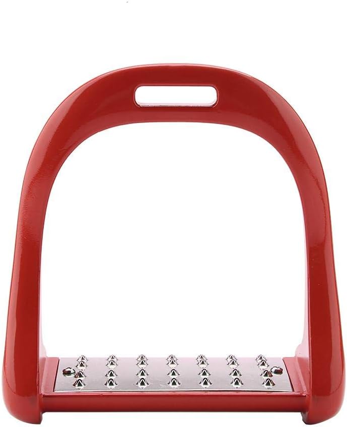 Zerodis Horse Stirrups, 1 Pair Durable Stainless Steel Non-Slip Western Saddle Stirrup Pedal Lightweight Safety Horse Saddle(red) : Pet Supplies