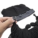 Beard Head - The Original Barbarian Pillager Knit Beard Hat (Black)