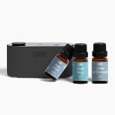 CANDECraftCo Waterless Travel Diffuser Gift Set, Clean Scents, 3 Oils | Black - USB Rechargeable &amp; Portable - Comes with Fragrance Oil Blends - Great for Office or Home Decor