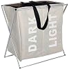 Wenko Separador De Ropa Sucia Con 2 Compartimentos - 59x57x38 Cm, Poliéster Y Aluminio, Color Beige, Capacidad 2x60 Litros
