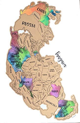 JetsetterMaps Scratch Your Travels Pangaea One World Map
