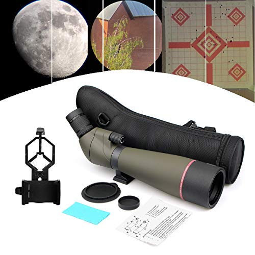 Svbony SV13 20-60x80 Bird Watching Scope with Smartphone Adapter, HD FMC Waterproof Spotting Scope with Carry Bag, Porro Prism Spotting Scope for Sports Shooters Wildlife Scenery
