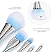 Lollipop Makeup Brushes Set, Silky Select 5pcs Professional Tiny Face Brush with Holder for Cosmetics Eye Shadow Lip Contour Foundation Brushes in Portable Travel Case for Easy Hang and Dry-Blue
