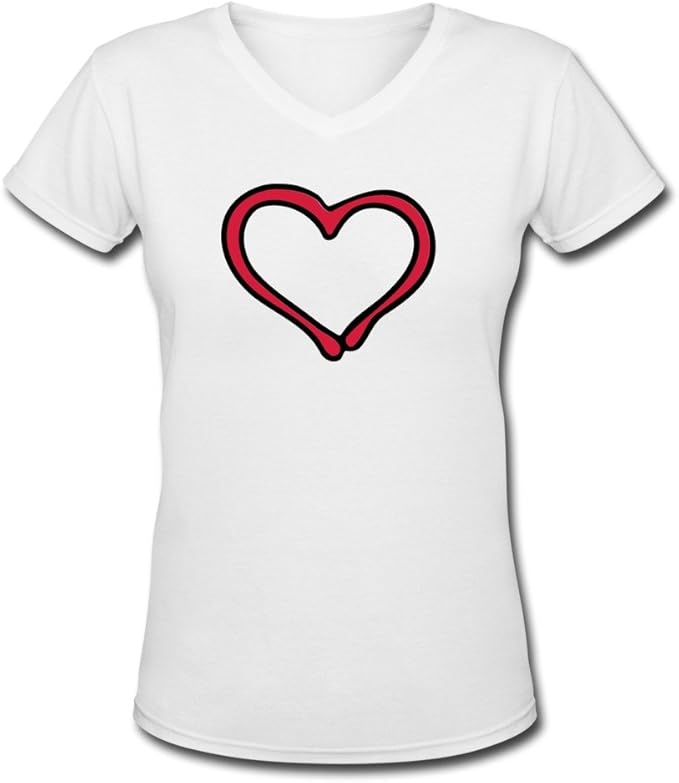 Custom Heart Love 100 Cotton Women Shirt White Clothing