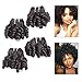 Brazilian Funmi Curly Human Hair 4 Bundles Natural Omber Black Unprocessed Remy Hair Short Bouncy Curls Weave Virgin Hair Extensions 200Gram/lot (10 10 10 10, New Funmi)