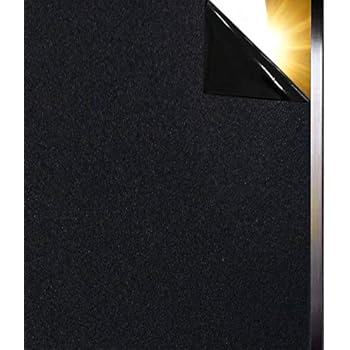 Qualsen Blackout Window Film Privacy Window Film Sun-Light Control Window clings Light Blocking Window Tint Non Adhesive Window Matte Black Decorative Film (23.6x118inch(60x300cm))