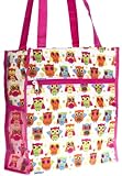 World Traveler Pink Owl Print Travel Tote Bag 12-inch