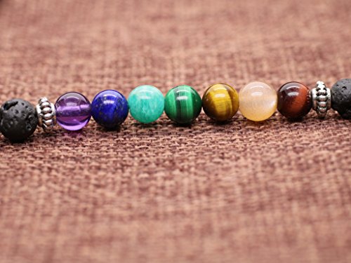 COAI 6mm Tibetan Prayer Lava 7 Chakra 108 Mala Beads Healing Stones Bracelet