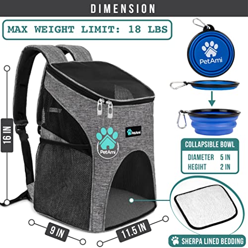 PetAmi Premium Pet Carrier Backpack for Small Cats and Dogs