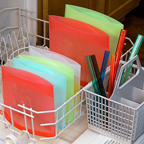 Reusable Silicone Food Saver Zip Bags Eco Airtight LeakProof