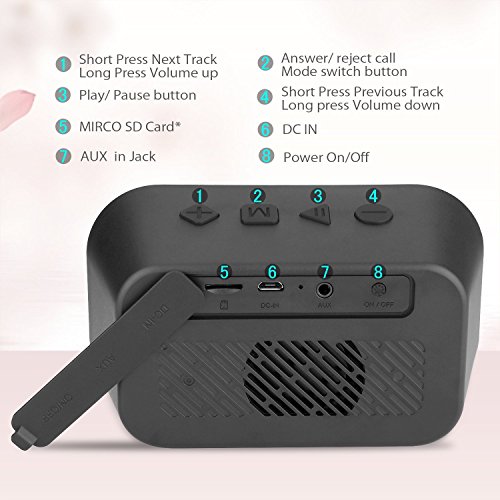 Portable Wireless Outdoor Bluetooth Speaker with Alarm Clock, Willnorn Waterproof Speaker with HD Sound and Bass, AUX Line, Built-in Microphone, USB Powered Rechargeable Subwoofer Speaker