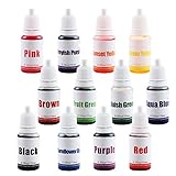 12 Colors Liquid Soap Dye Kit Food Grade Skin Safe (4.2 OZ), Vegan, Gluten-Free - Liquid Bath Bombs Colorant Set Best Soap Making Supplies (Red Pink Brown Lavender Yellow Aqua Blue etc.)