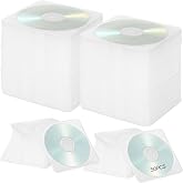 50Pcs Ultra Slim CD Cases, Transparent DVD Cases 5.1 x 4.9 x 0.16 in, Soft Plastic CD Jewel Cases with Inner Teeth, Space-Saving CD DVD Case for Safe Storage