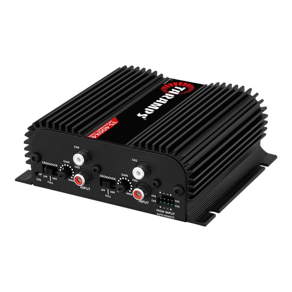 Taramps TS 400x4 Black with Automatic High Level Input 400 watts RMS 4 Channels Full Range Car Audio Amplifier RCA Input Class D 2 Bridged Channels Multichannel Amplifier System